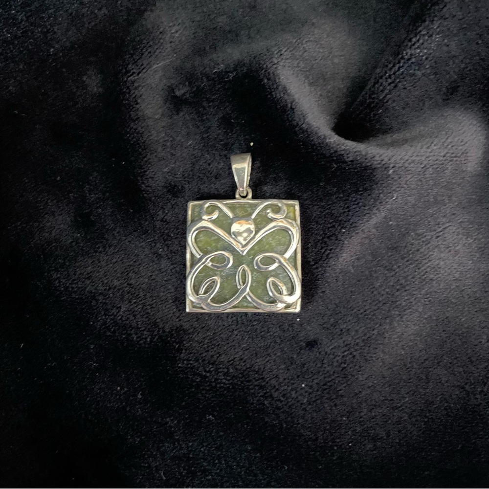 Sterling Silver Connemara Marble Butterfly Pendant